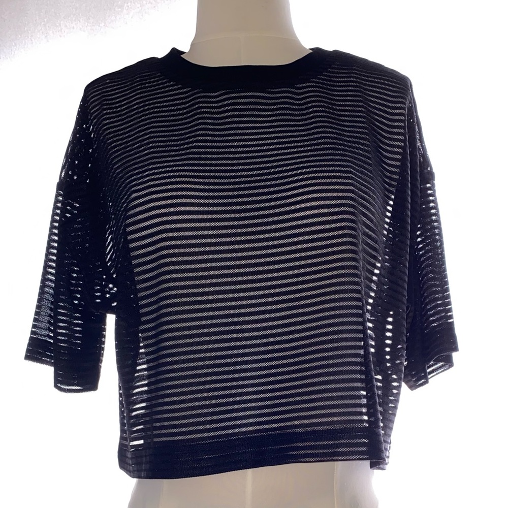 Forever 21 - sheer black striped crop top